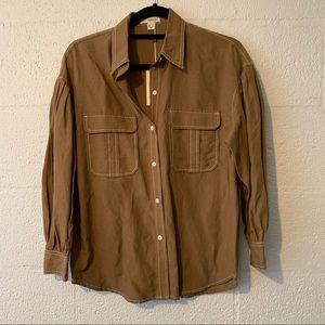 NWT Anthropologie The Korner Linen blouse